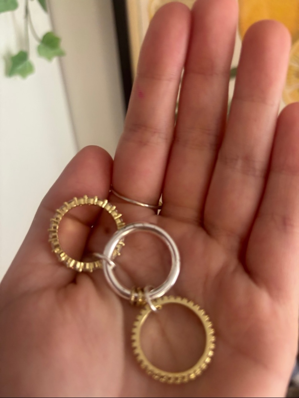 Gold Crystal Stackable Rings - Picture 4 of 5